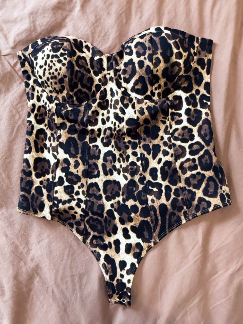 Body Contour High Compression Leopard Strapless Corset Bodysuit